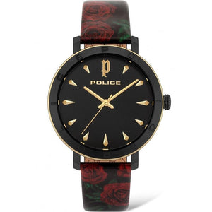 Police Ladies Ponta Black Leather Strap